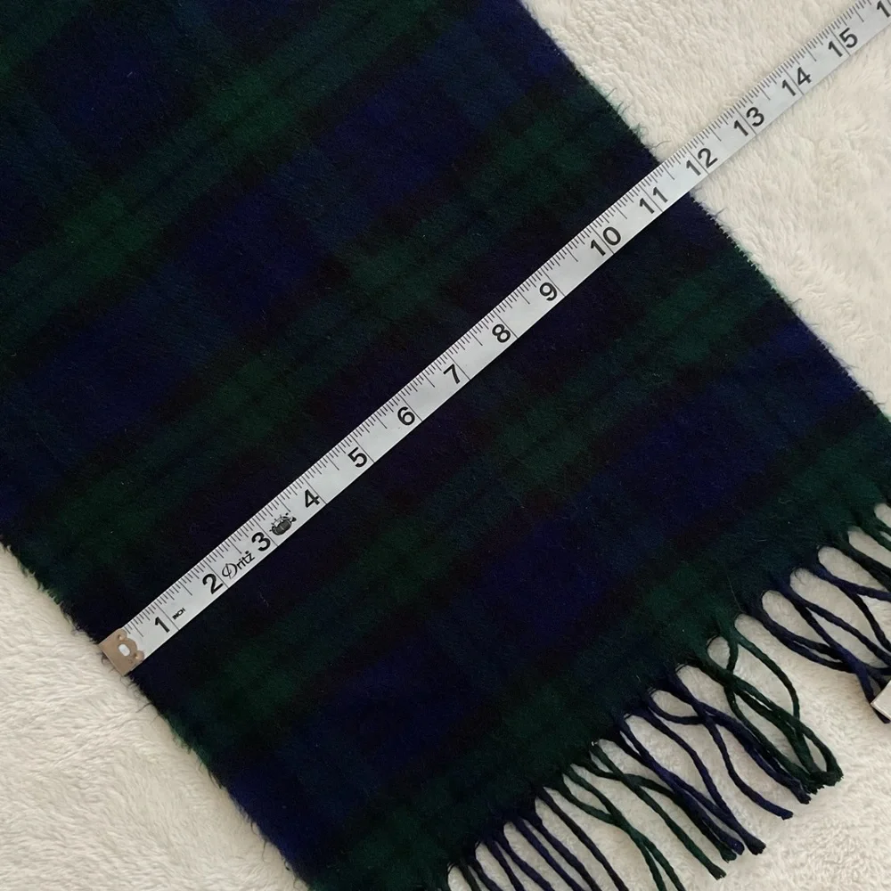 Vintage Christian Dior Monsieur Black Watch Plaid Cashmaire Scarf Made England